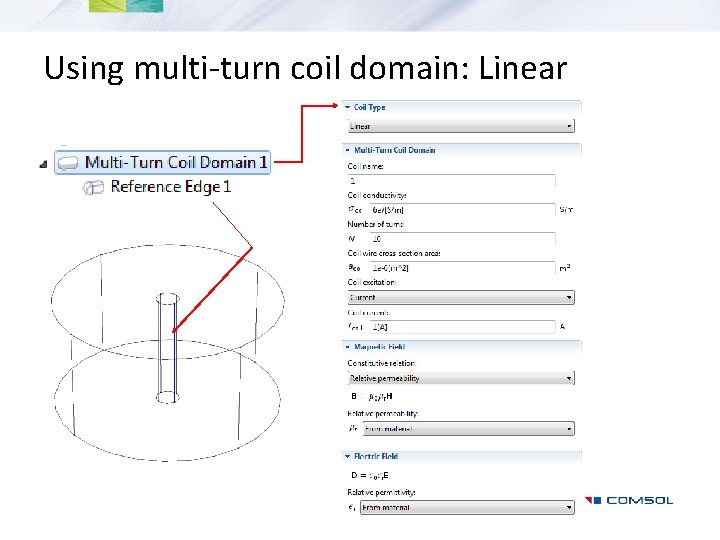 Using multi-turn coil domain: Linear 