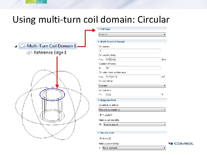 Using multi-turn coil domain: Circular 