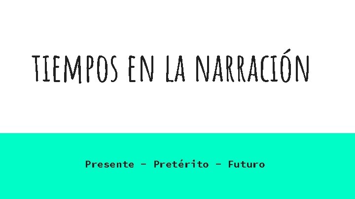 tiempos en la narración Presente - Pretérito - Futuro tiempos en la narración Presente - Pretérito - Futuro