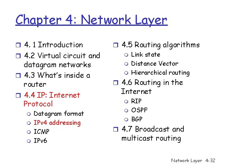 Chapter 4: Network Layer r 4. 1 Introduction r 4. 2 Virtual circuit and Chapter 4: Network Layer r 4. 1 Introduction r 4. 2 Virtual circuit and