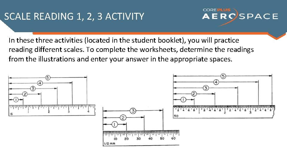 SCALE READING 1, 2, 3 ACTIVITY In these three activities (located in the student