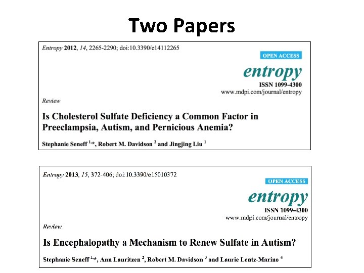 Two Papers 