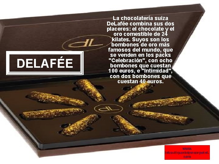 DELAFÉE La chocolatería suiza De. Lafée combina sus dos placeres: el chocolate y el