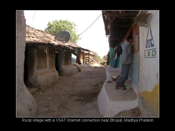 Rural village with a VSAT Internet connection near Bhopal, Madhya Pradesh 