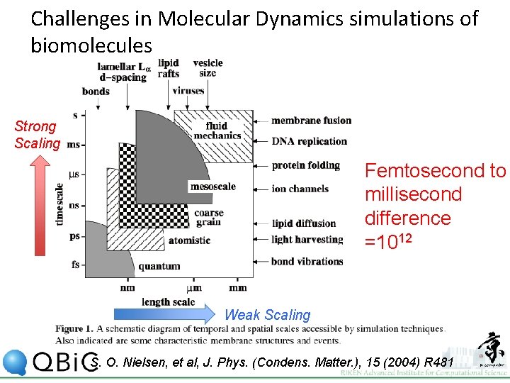 Challenges in Molecular Dynamics simulations of biomolecules Strong Scaling Femtosecond to millisecond difference =1012