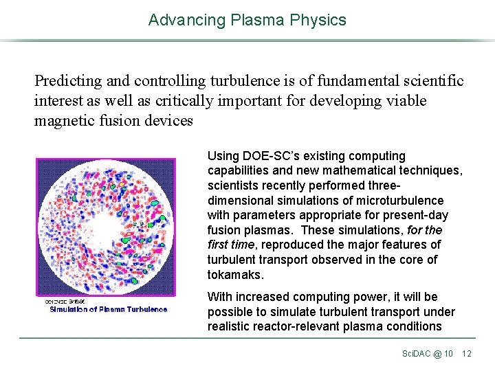 Advancing Plasma Physics Predicting and controlling turbulence is of fundamental scientific interest as well