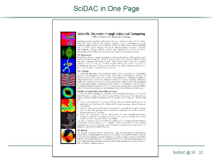 Sci. DAC in One Page Sci. DAC @ 10 22 