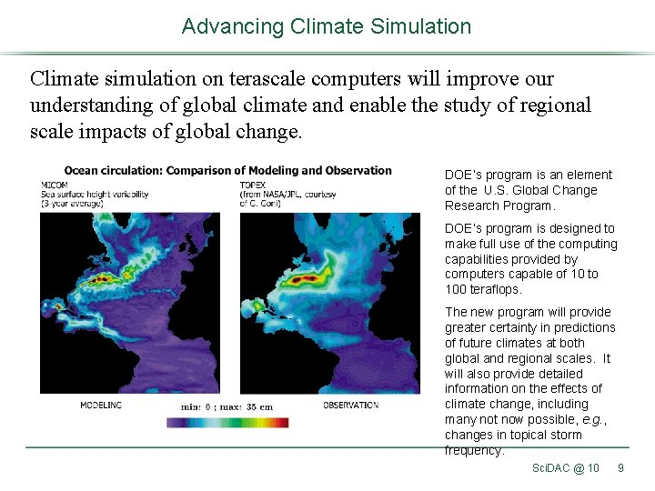 Advancing Climate Simulation Climate simulation on terascale computers will improve our understanding of global