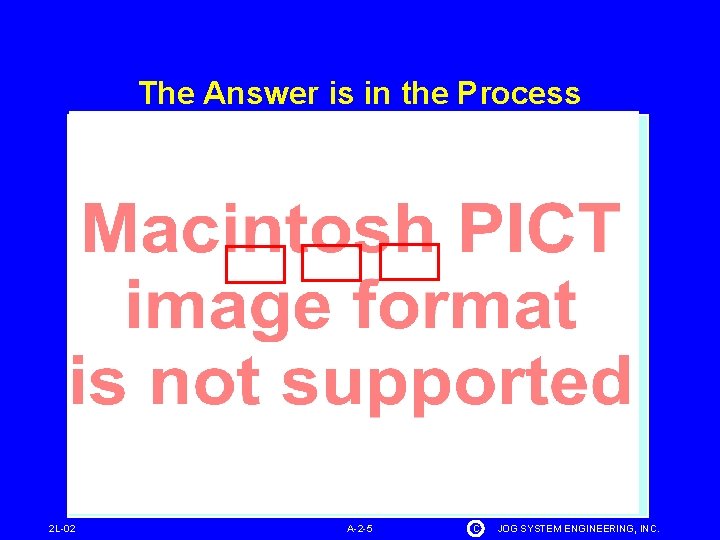 The Answer is in the Process 2 L-02 A-2 -5 C JOG SYSTEM ENGINEERING,