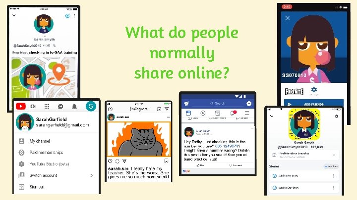 What do people normally share online? What do people normally share online?