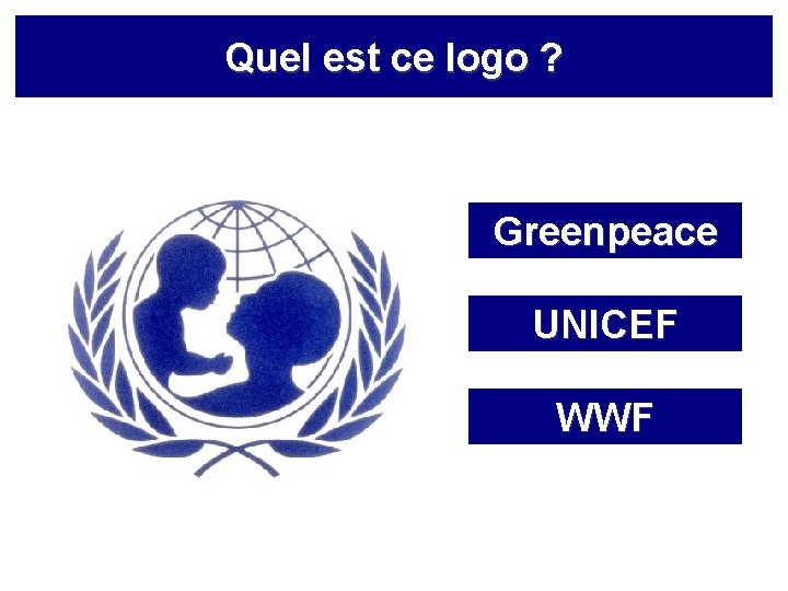 Quel est ce logo ? Greenpeace UNICEF WWF 