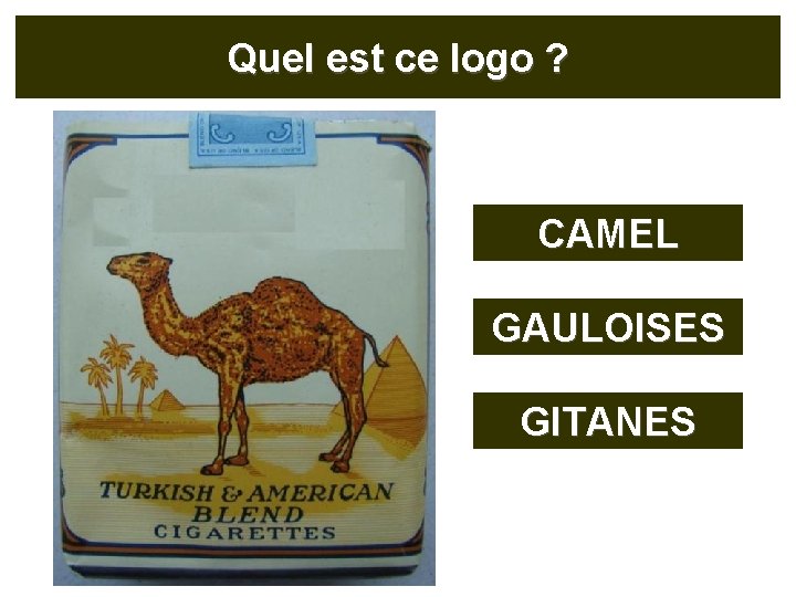 Quel est ce logo ? CAMEL GAULOISES GITANES 