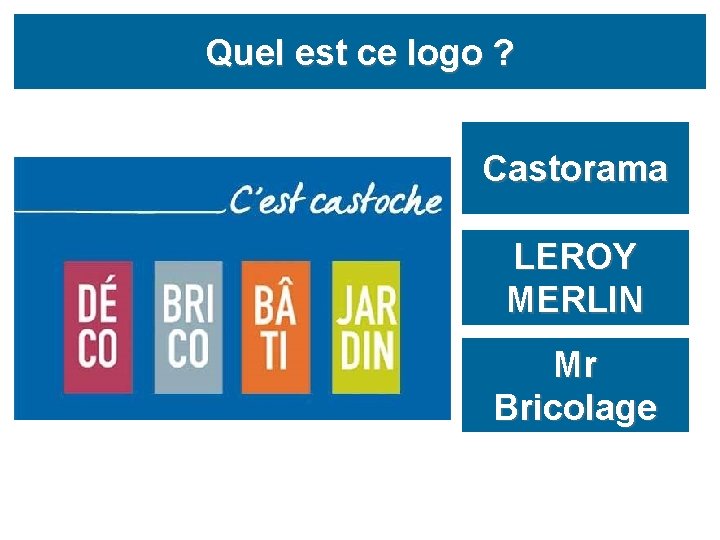 Quel est ce logo ? Castorama LEROY MERLIN Mr Bricolage 