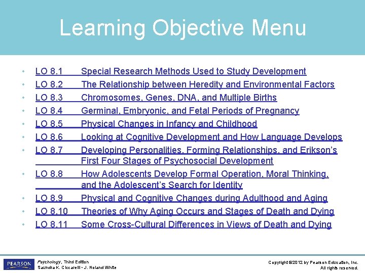Learning Objective Menu • • LO 8. 1 LO 8. 2 LO 8. 3