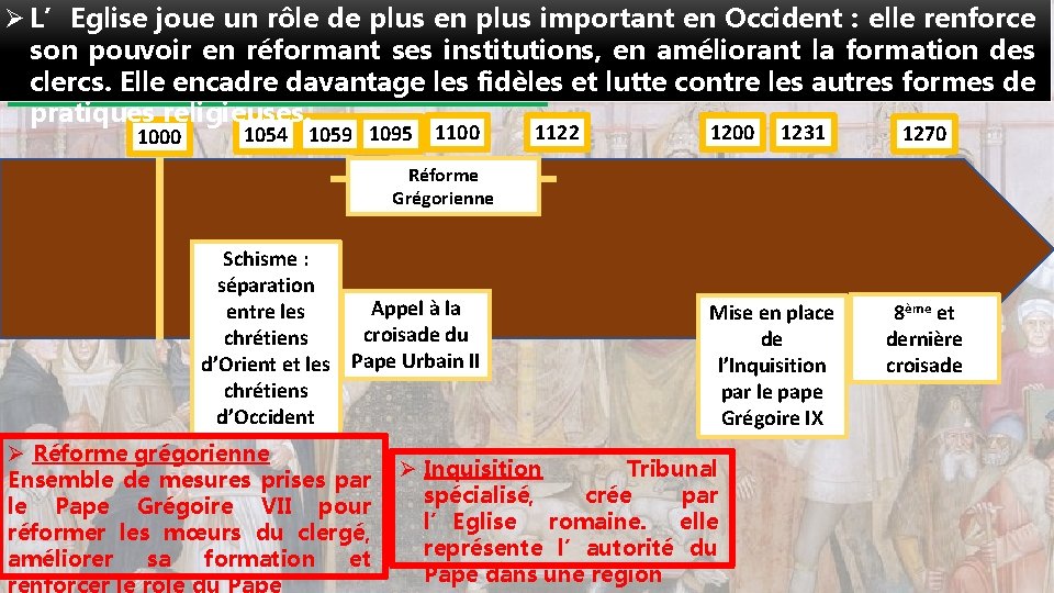 Ø L’Eglise joue un rôle de plus en plus important en Occident : elle