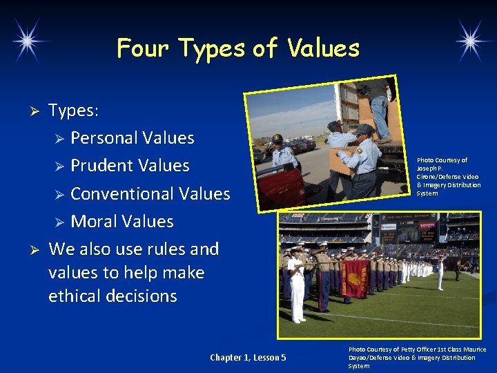 Four Types of Values Ø Ø Types: Ø Personal Values Ø Prudent Values Ø