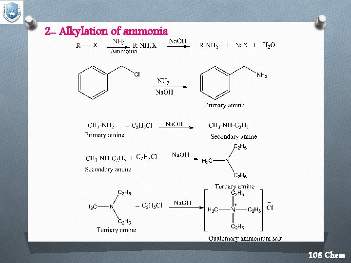 2 - Alkylation of ammonia 108 Chem 