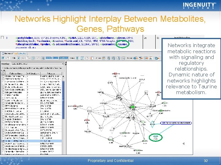 Networks Highlight Interplay Between Metabolites, Genes, Pathways Networks integrate metabolic reactions with signaling and