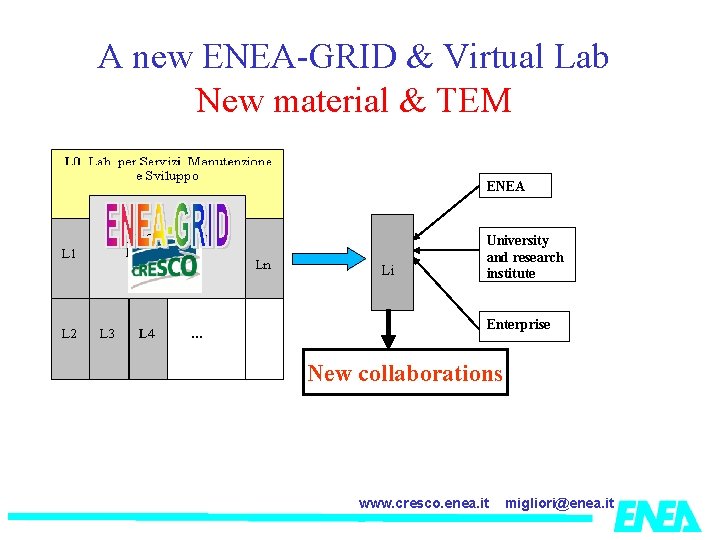 A new ENEA-GRID & Virtual Lab New material & TEM ENEA Li University and