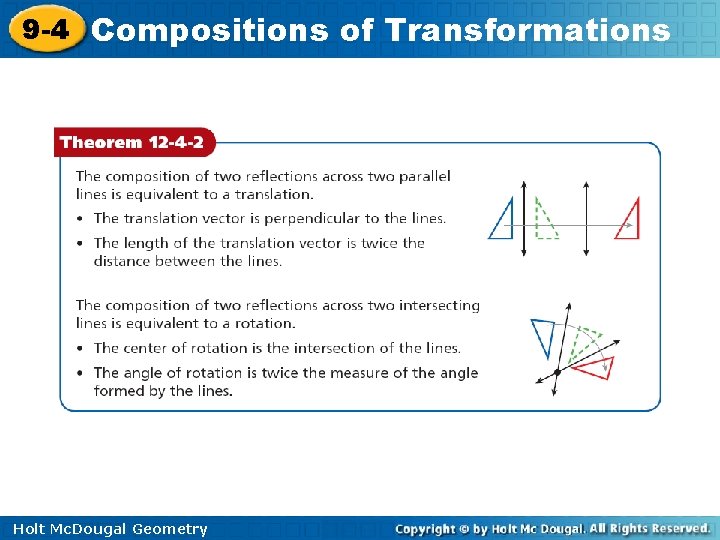 9 -4 Compositions of Transformations Holt Mc. Dougal Geometry 
