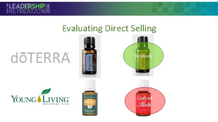 Evaluating Direct Selling • Section Header In stock Out of Stock Evaluating Direct Selling • Section Header In stock Out of Stock