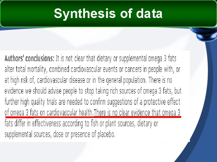 Synthesis of data 