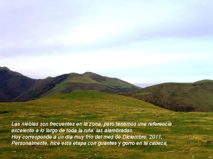 Las nieblas son frecuentes en la zona, pero tenemos una referencia excelente a lo