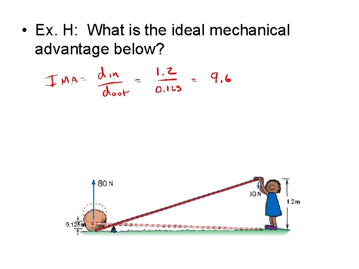  • Ex. H: What is the ideal mechanical advantage below? 