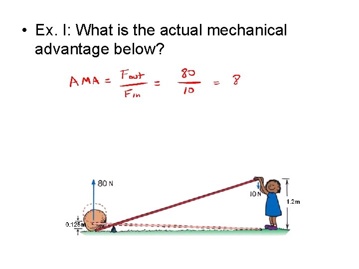  • Ex. I: What is the actual mechanical advantage below? 