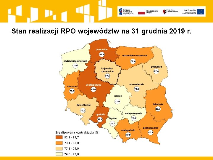 Stan realizacji RPO województw na 31 grudnia 2019 r. 