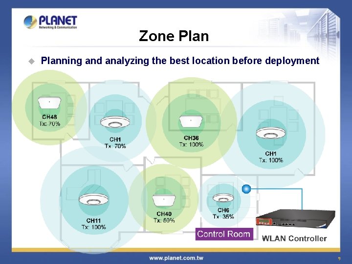 Zone Plan u Planning and analyzing the best location before deployment 9 