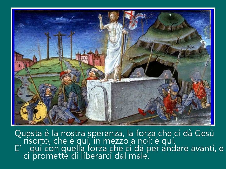Questa è la nostra speranza, la forza che ci dà Gesù risorto, che è