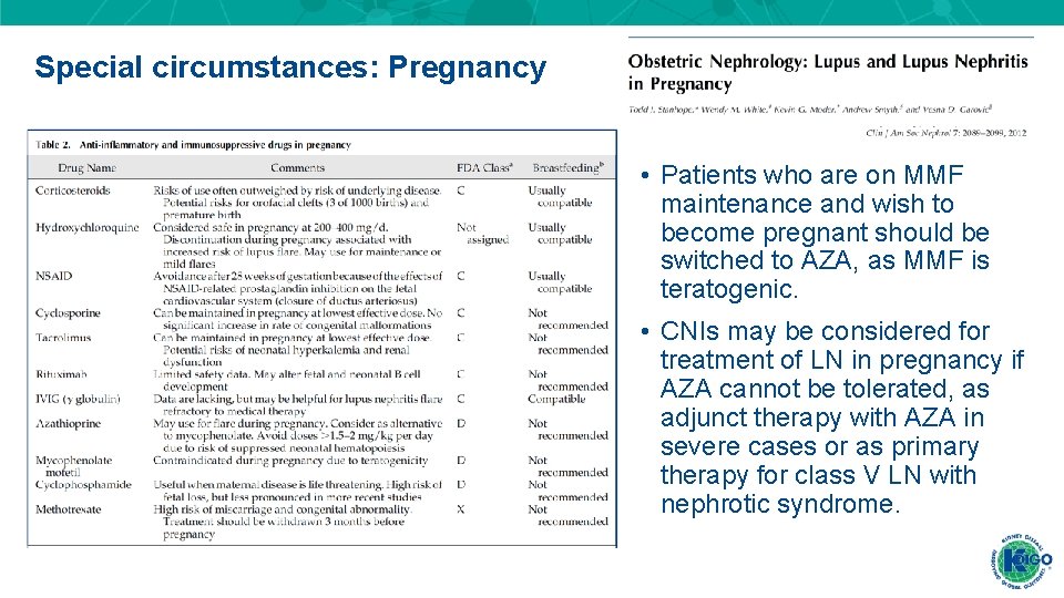 Special circumstances: Pregnancy • Patients who are on MMF maintenance and wish to become Special circumstances: Pregnancy • Patients who are on MMF maintenance and wish to become