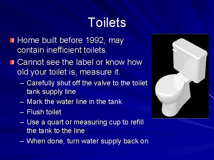 How Watersmart Is Your Household Household Water Assessment