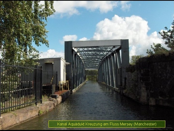 Kanal Aquädukt Kreuzung am Fluss Mersey (Manchester) 