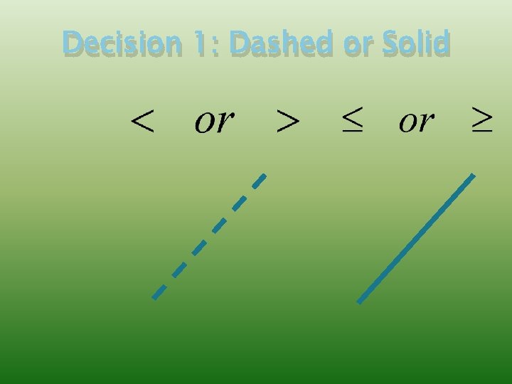 Decision 1: Dashed or Solid 