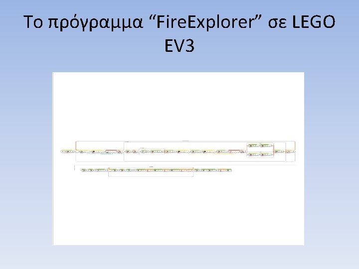 Το πρόγραμμα “Fire. Explorer” σε LEGO EV 3 