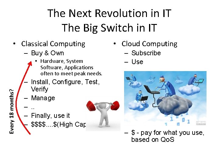The Next Revolution in IT The Big Switch in IT • Classical Computing –