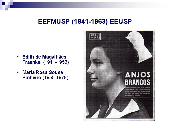 EEFMUSP (1941 -1963) EEUSP • Edith de Magalhães Fraenkel (1941 -1955) • Maria Rosa