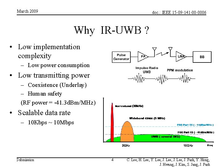March 2009 doc. : IEEE 15 -09 -141 -00 -0006 Why IR-UWB ? • March 2009 doc. : IEEE 15 -09 -141 -00 -0006 Why IR-UWB ? •