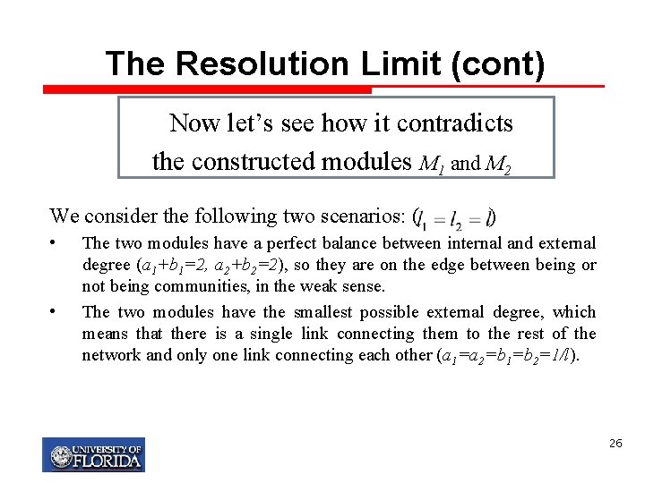 The Resolution Limit (cont) Now let’s see how it contradicts the constructed modules M