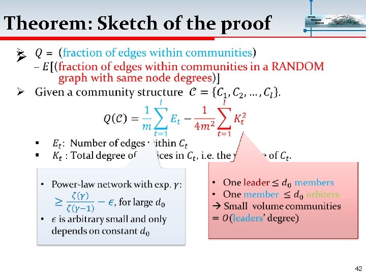 Theorem: Sketch of the proof Ø 42 