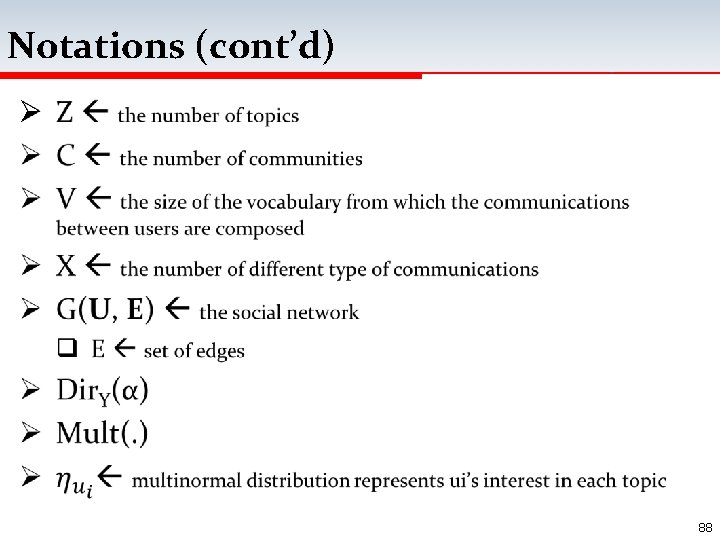 Notations (cont’d) Ø 88 