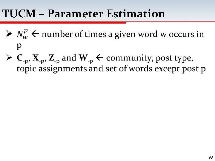 TUCM – Parameter Estimation Ø 93 