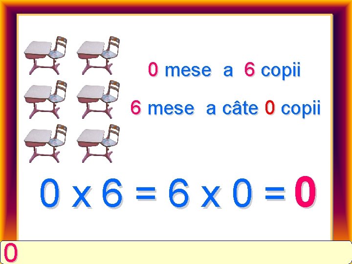 0 mese a 6 copii 6 mese a câte 0 copii 0 x 6