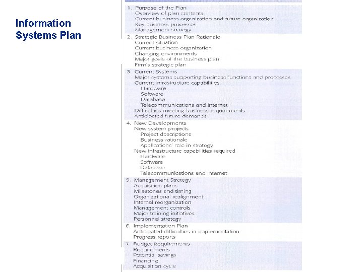 Information Systems Plan 6 