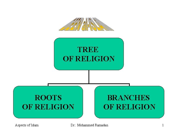 TREE OF RELIGION ROOTS OF RELIGION Aspects of Islam BRANCHES OF RELIGION Dr. :