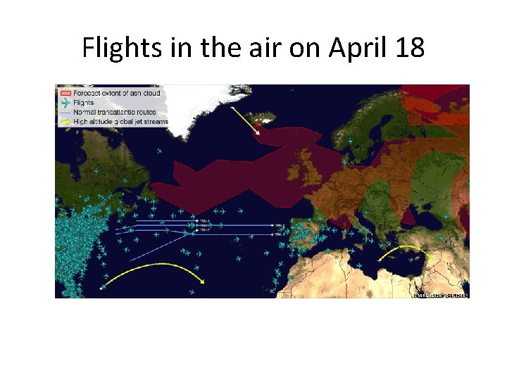 Flights in the air on April 18 