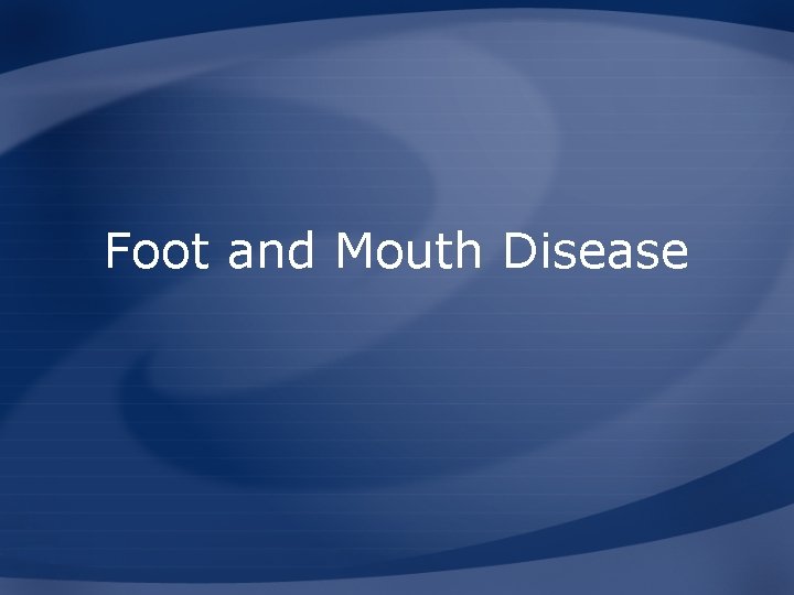 Foot and Mouth Disease 