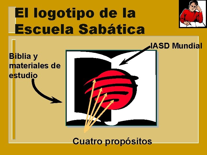 El logotipo de la Escuela Sabática IASD Mundial Biblia y materiales de estudio Cuatro